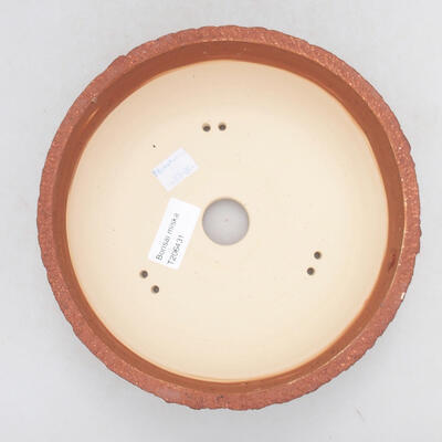 Ceramic bonsai bowl 18.5 x 18.5 x 7.5 cm, color cracked red - 3