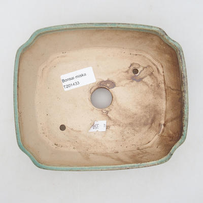 Ceramic bonsai bowl 17 x 14.5 x 6 cm, color brown-green - 3