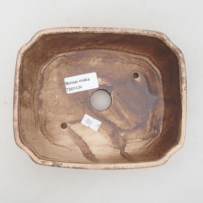 Ceramic bonsai bowl 17 x 14.5 x 6 cm, beige color - 3