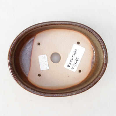 Ceramic bonsai bowl 13.5 x 10.5 x 3.5 cm, color brown - 3