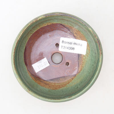 Ceramic bonsai bowl 11 x 11 x 4.5 cm, color green - 3