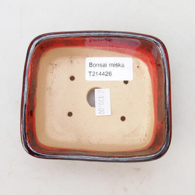 Ceramic bonsai bowl 10.5 x 9 x 4 cm, color red - 3