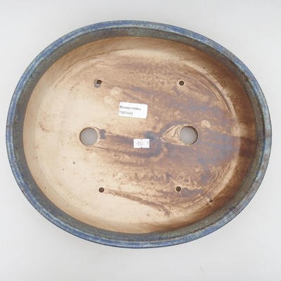 Ceramic bonsai bowl 32 x 27.5 x 7.5 cm, brown-blue color - 3