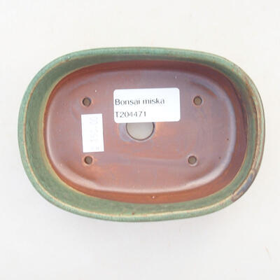 Ceramic bonsai bowl 12.5 x 9 x 3.5 cm, color green - 3