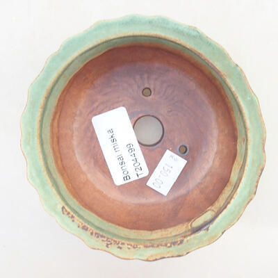 Ceramic bonsai bowl 10.5 x 10.5 x 4.5 cm, color green - 3