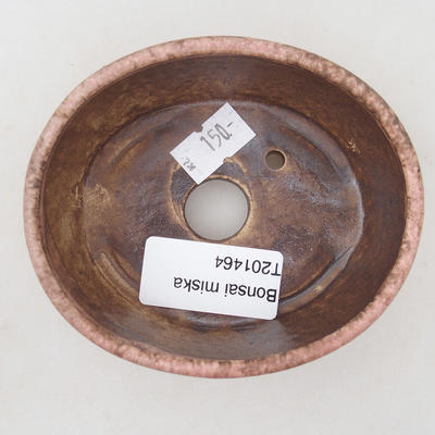 Ceramic bonsai bowl 9.5 x 8.5 x 3.5 cm, brown-pink color - 3