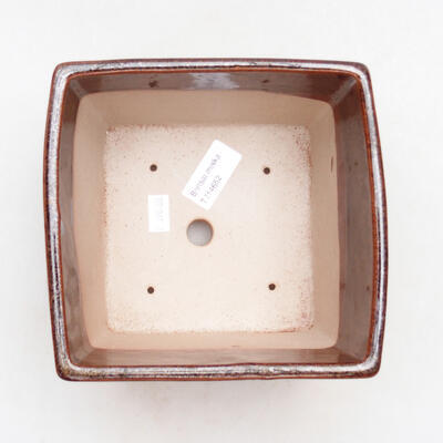 Ceramic bonsai bowl 15 x 15 x 10.5 cm, color brown - 3