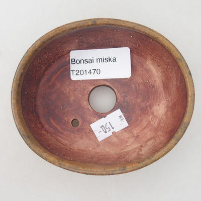 Ceramic bonsai bowl 10 x 8.5 x 3.5 cm, brown color - 3