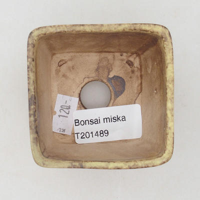 Ceramic bonsai bowl 6.5 x 6.5 x 5 cm, color brown-yellow - 3