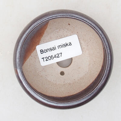 Ceramic bonsai bowl 7 x 7 x 3.5 cm, color brown - 3
