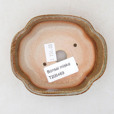 Ceramic bonsai bowl 10 x 8.5 x 3 cm, brown color - 3
