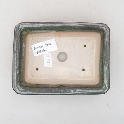 Ceramic bonsai bowl 13.5 x 10 x 3.5 cm, color green - 3