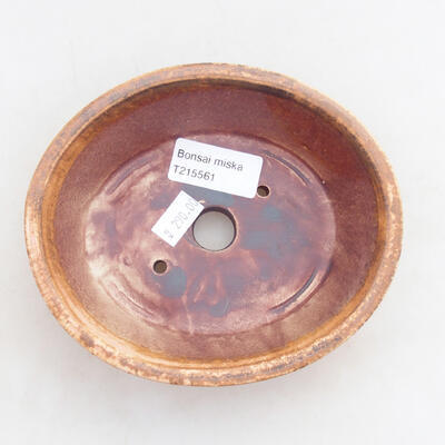 Ceramic bonsai bowl 14 x 12 x 4 cm, color pinkish brown - 3