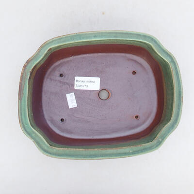 Ceramic bonsai bowl 21.5 x 16.5 x 7 cm, color green - 3