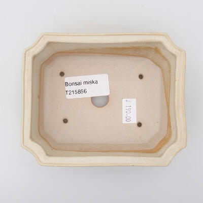 Ceramic bonsai bowl 12.5 x 10.5 x 4 cm, color beige - 3