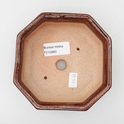 Ceramic bonsai bowl 12.5 x 12.5 x 4 cm, color brown - 3