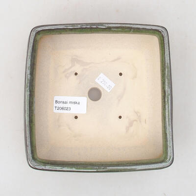 Ceramic bonsai bowl 15 x 15 x 5.5 cm, color green - 3