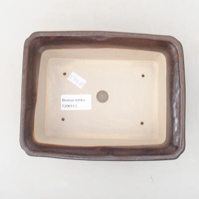 Ceramic bonsai bowl 17.5 x 14 x 7 cm, brown color - 3
