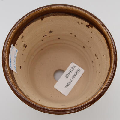 Ceramic bonsai bowl 10 x 10 x 8 cm, color brown - 3