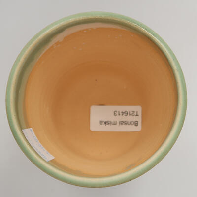 Ceramic bonsai bowl 9.5 x 9.5 x 9 cm, color green - 3