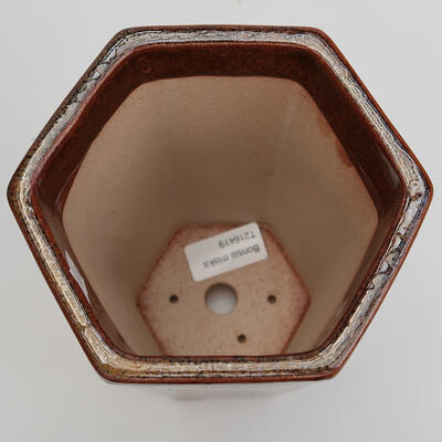 Ceramic bonsai bowl 13 x 11 x 16.5 cm, color brown - 3