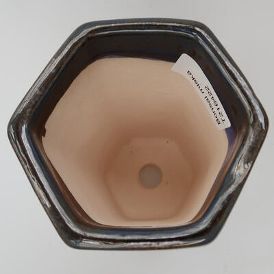 Ceramic bonsai bowl 9.5 x 9 x 15 cm, color blue - 3
