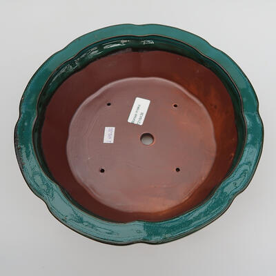 Ceramic bonsai bowl 25 x 25 x 7.5 cm, color green - 3