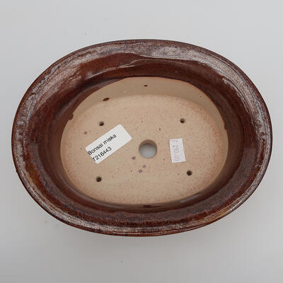 Ceramic bonsai bowl 19 x 15.5 x 6 cm, color brown - 3