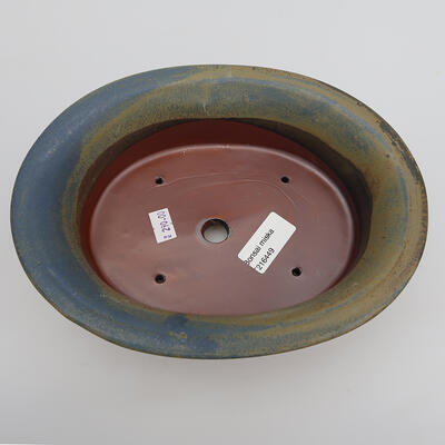 Ceramic bonsai bowl 22 x 17.5 x 6 cm, color brown-blue - 3