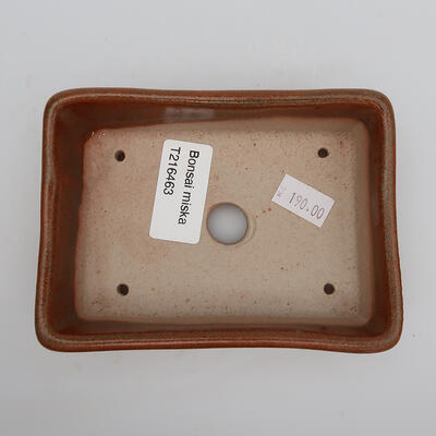 Ceramic bonsai bowl 12 x 8.5 x 3.5 cm, color brown - 3