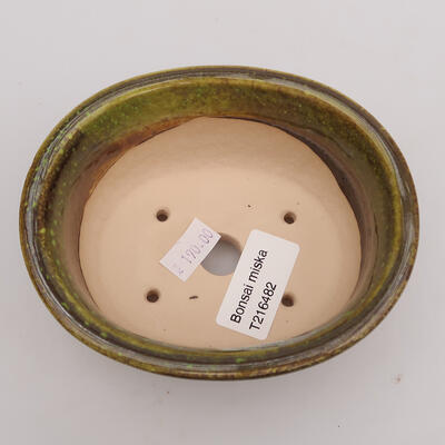 Ceramic bonsai bowl 12 x 10 x 5 cm, color green - 3