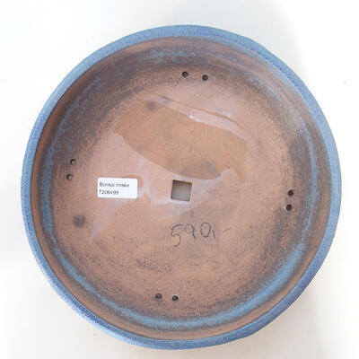 Ceramic bonsai bowl 28 x 28 x 6.5 cm, color blue - 3