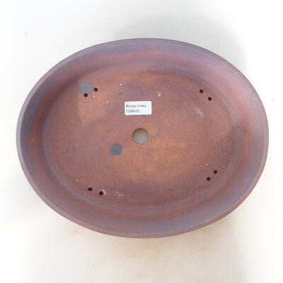 Ceramic bonsai bowl 33.5 x 26.5 x 6.5 cm, brown color - 3