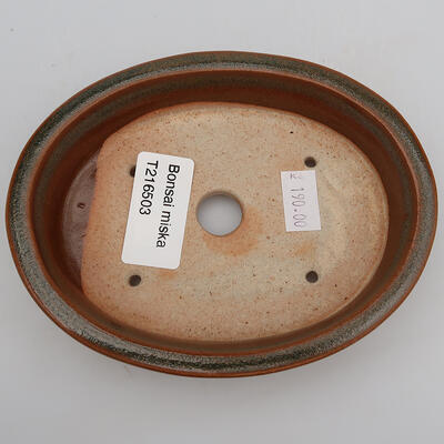 Ceramic bonsai bowl 13 x 10 x 2.5 cm, color brown - 3