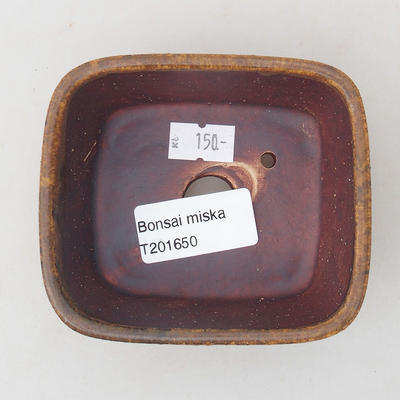 Ceramic bonsai bowl 9.5 x 8 x 3.5 cm, brick color - 3