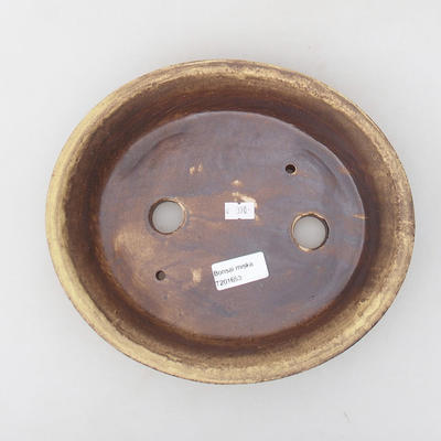 Ceramic bonsai bowl 24.5 x 21.5 x 5 cm, brown color - 3