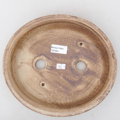 Ceramic bonsai bowl 24.5 x 21.5 x 5 cm, beige color - 3