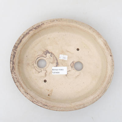 Ceramic bonsai bowl 24.5 x 21.5 x 5 cm, beige color - 3