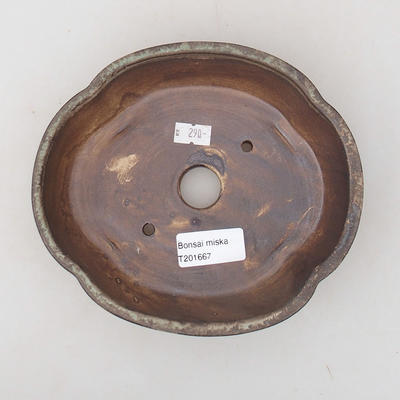 Ceramic bonsai bowl 18 x 15.5 x 4 cm, brown color - 3