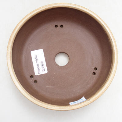 Ceramic bonsai bowl 14.5 x 14.5 x 4.5 cm, beige color - 3