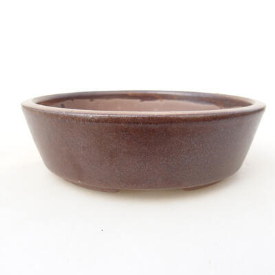 Ceramic bonsai bowl 14.5 x 14.5 x 4.5 cm, brown color - 3