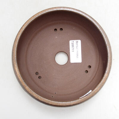 Ceramic bonsai bowl 14 x 14 x 5.5 cm, brown color - 3
