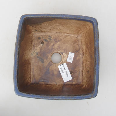 Ceramic bonsai bowl 15.5 x 15.5 x 9 cm, color blue - 3