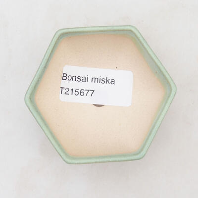 Ceramic bonsai bowl 7 x 6 x 3 cm, color green - 3