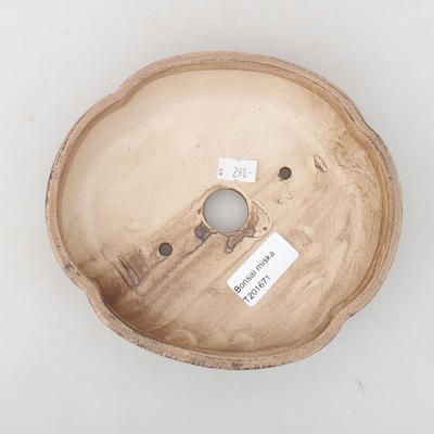Ceramic bonsai bowl 18 x 15.5 x 4 cm, brown color - 3