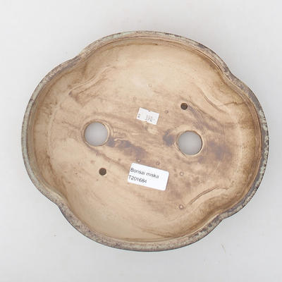 Ceramic bonsai bowl 22 x 19.5 x 5 cm, color brown - 3
