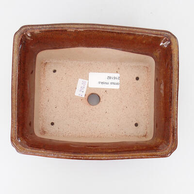 Ceramic bonsai bowl 17.5 x 13 x 7.5 cm, color brown - 3