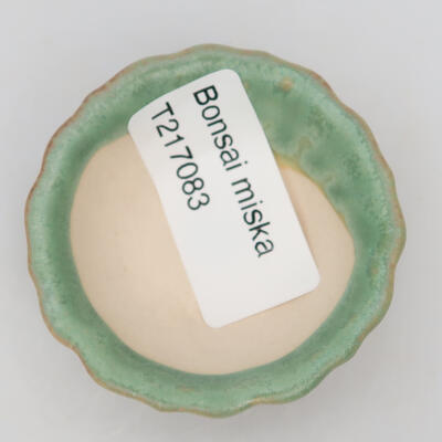 Ceramic bonsai bowl 5 x 5 x 2 cm, color green - 3