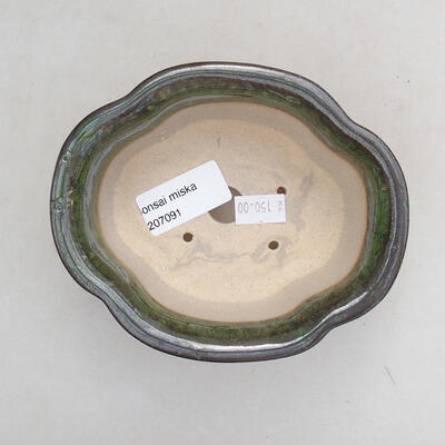 Ceramic bonsai bowl 13 x 11 x 5.5 cm, color green - 3