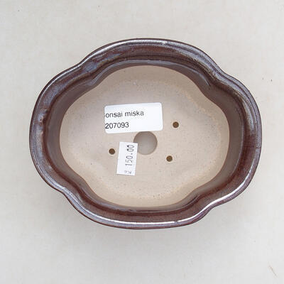 Ceramic bonsai bowl 13 x 11 x 5.5 cm, brown color - 3